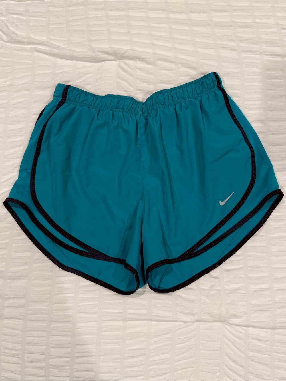 Nike Women's Teal Athletic Shorts with Black Trim